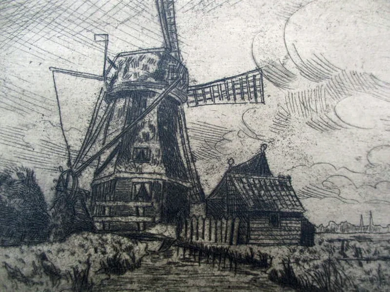 1887-Mirjam Jacobson - Mulino a vento nel paesaggio - 1915